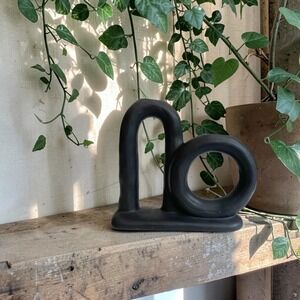 Modern Matte Black Ceramic Vase MCM Boho Bud Vase Mid Century Modern Home Decor